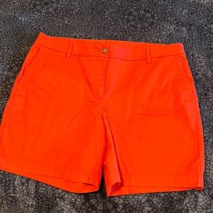 Talbots size 16 Relaxed Chino Shorts Dark Coral 6” inseam